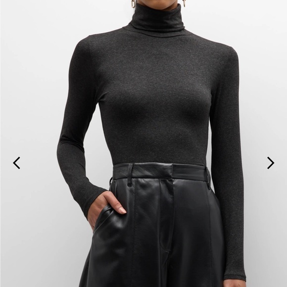 NWOT Majestic Filatures Soft Touch Turtleneck Tee in Anthracite Size 2 (Small) - Picture 2 of 13